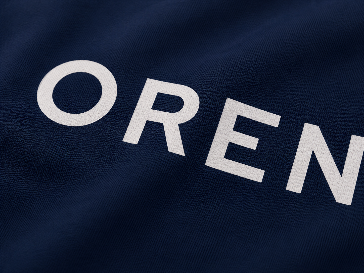 OREN Stamp Sweater in navy, heavyweight cotton crewneck — view 3