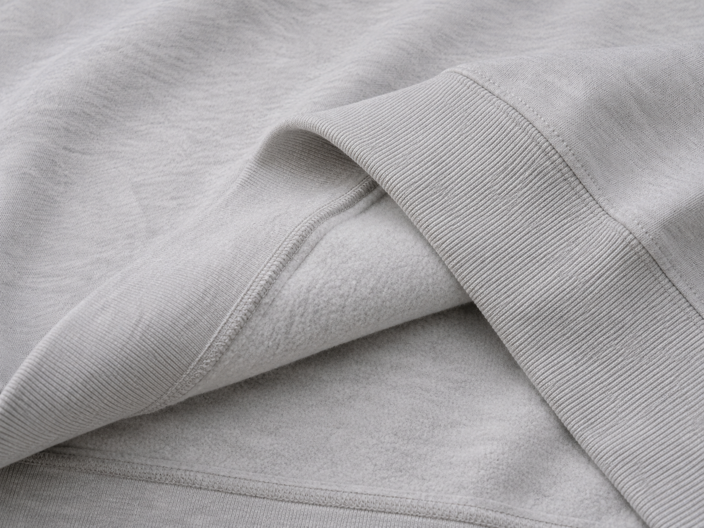 OREN Stamp Sweater in grey, heavyweight cotton crewneck — view 4