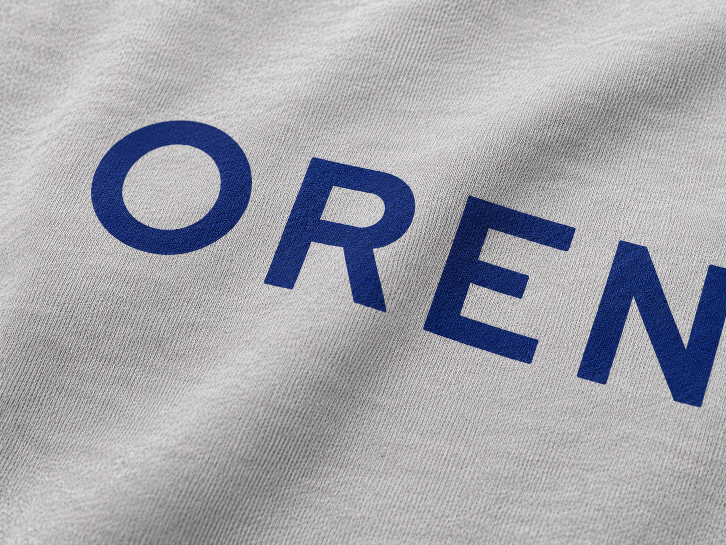 OREN Stamp Sweater in grey, heavyweight cotton crewneck — view 3