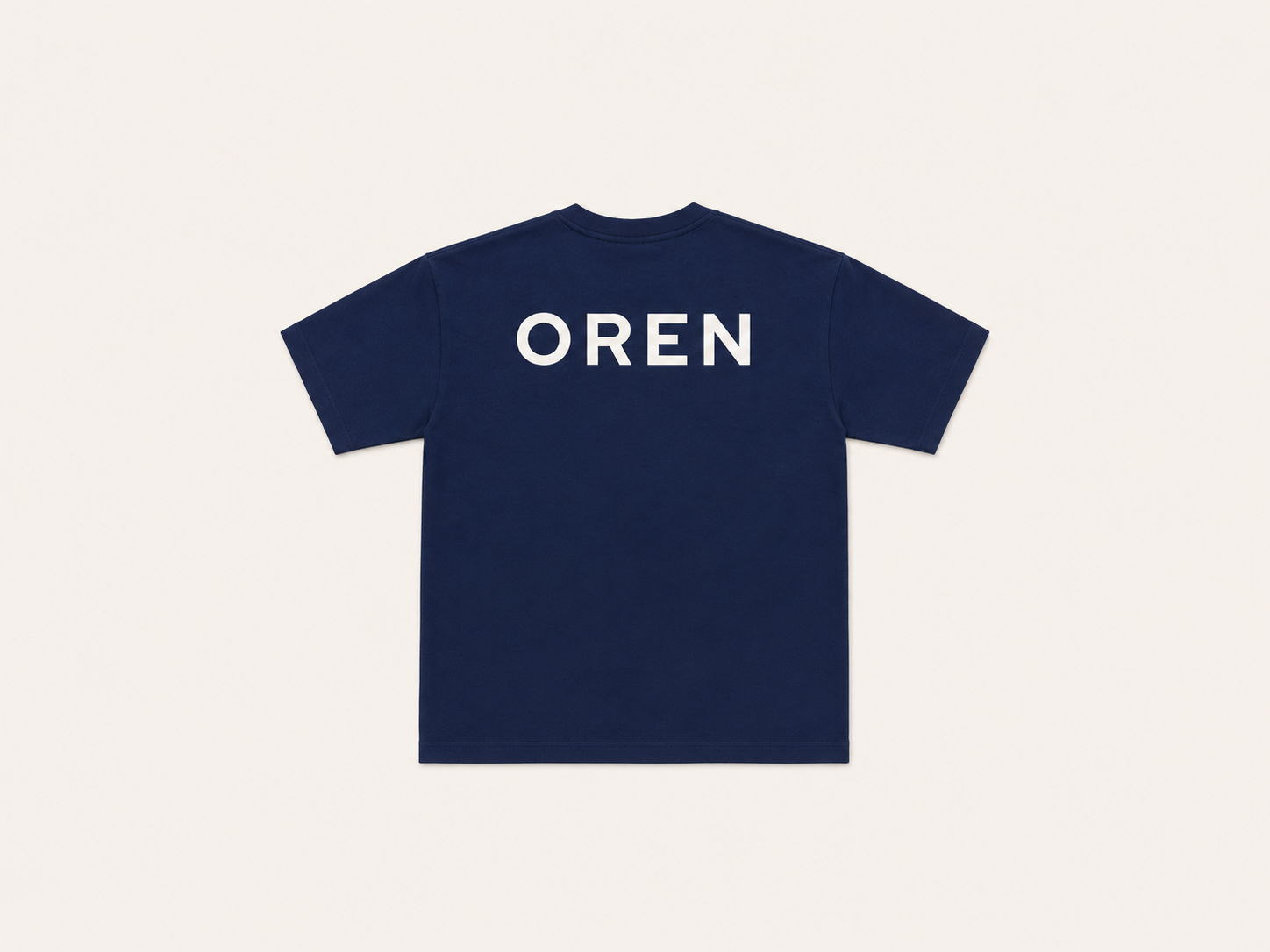 OREN Stamp Tee in navy, heavyweight cotton t-shirt — view 2