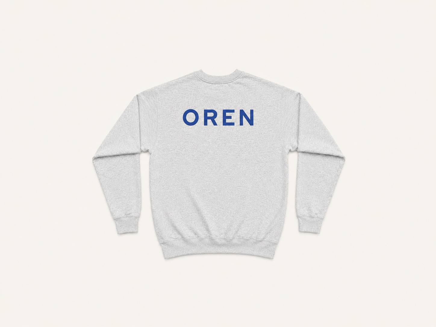 OREN Stamp Sweater in grey, heavyweight cotton crewneck — view 2